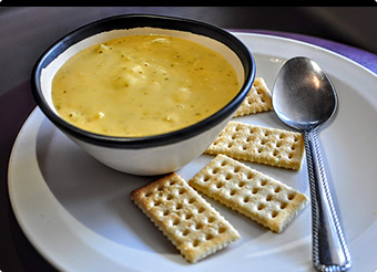 Soup and crackers in Pennsylvania